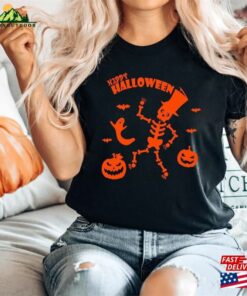 Happy Halloween Shirt Skeleton Sweatshirt Unisex
