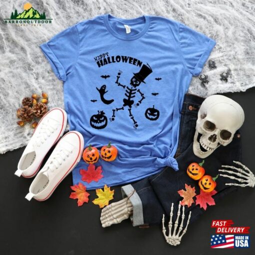 Happy Halloween Shirt Skeleton Sweatshirt Unisex