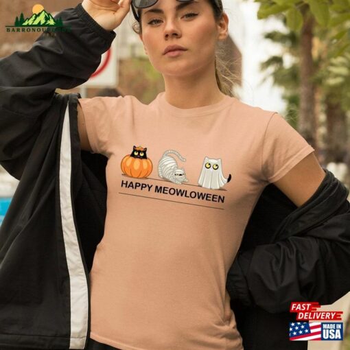 Happy Meowloween Shirt Halloween 2023 Cat Sweatshirt Classic