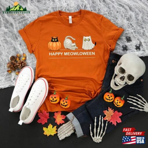 Happy Meowloween Shirt Halloween 2023 Cat Sweatshirt Classic