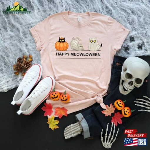 Happy Meowloween Shirt Halloween 2023 Cat Sweatshirt Classic