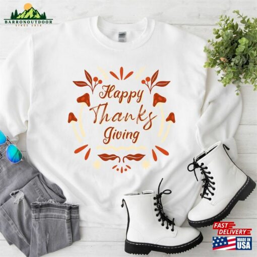 Happy Thanksgiving Shirt Fall Vibes Sweater Pumpkin Sweatshirt Hoodie Unisex