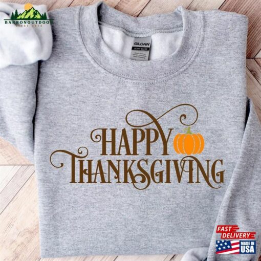 Happy Thanksgiving Sweatshirt Tis The Season Pumpkin Classic Unisex