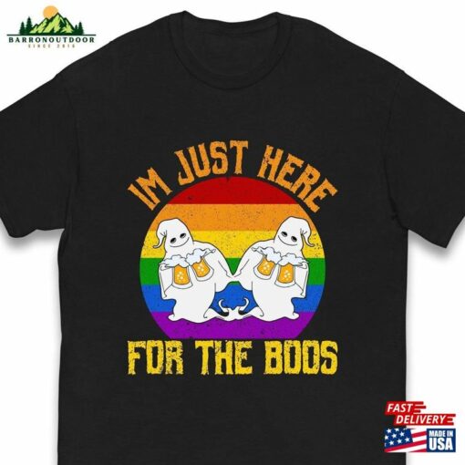 Here For The Boos Shirt Halloween Scary Glasses 2023 Funny T-Shirt Classic