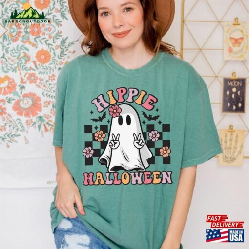 Hippie Halloween Shirt Spooky Auntie Comfort Colors Unisex Hoodie