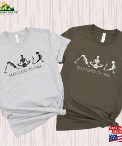 Hippie Yoga Skeleton T Shirt Retro Halloween Crewneck Sarcastic Vintage Fall Tee Hoodie 3