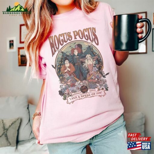 Hocus Pocus Comfort Colors Shirt I Put A Spell On You Halloween Witches Hoodie T-Shirt