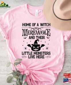 Home Of A Witch Werewolf And Their Little Monsters Live Here Sign Shirt Sanderson Sisters Shirts Fall T-Shirt Classic Home Of A Witch Werewolf And Their Little Monsters Live Here Sign Shirt Sanderson Sisters Shirts Fall T-Shirt Classic