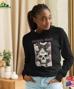 Hooded Long Sleeve Halloween Blues Skull Classic Hoodie Hooded Long Sleeve Halloween Blues Skull Classic Hoodie