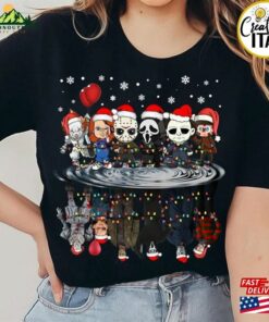 Horror Characters Christmas Lights Shirt Merry Creepmas Scary Movie Family Party 2023 Classic Unisex 2 Horror Characters Christmas Lights Shirt Merry Creepmas Scary Movie Family Party 2023 Classic Unisex 3