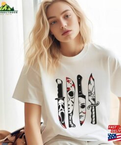 Horror Movie Characters Sweatshirt In Kn#Ives Shirt Halloween T-Shirt