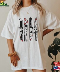 Horror Movie Characters Sweatshirt In Kn#Ives Shirt Halloween T-Shirt