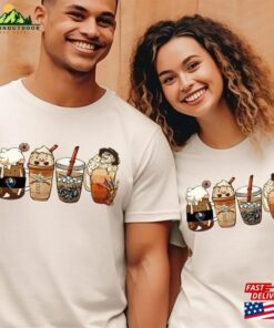 Horror Movie Coffee Latte Sweatshirt Characters Cup Halloween Drink Cozy Shirt Unisex Hoodie