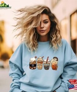 Horror Movie Coffee Latte Sweatshirt Characters Cup Halloween Drink Cozy Shirt Unisex Hoodie 4