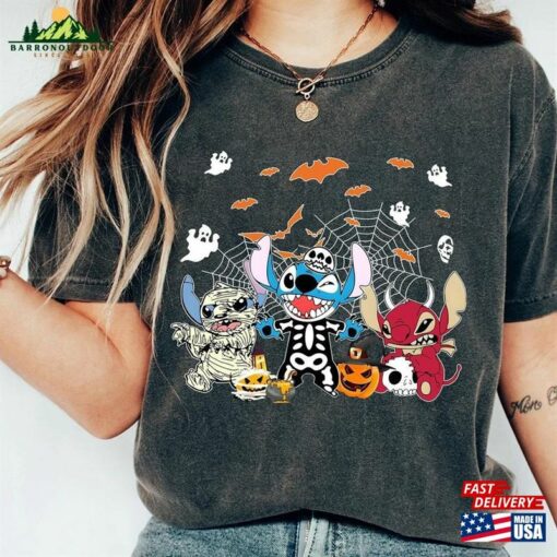 Horror Stitch Comfort Colors Shirt Trick Or Treat Disney Halloween Sweatshirt Hoodie