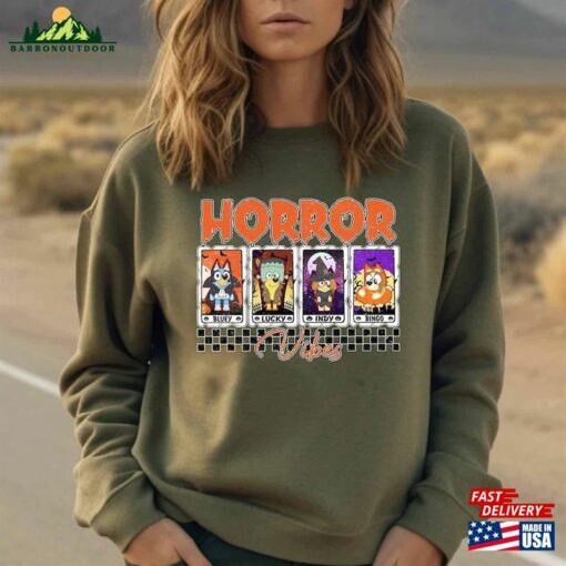 Horror Vibes Shirt Bluey Card Halloween Sweatshirt Classic