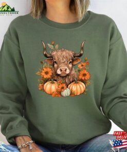 Howdy Fall Cow Sweatshirt Pumpkin Sweater Western Shirt Classic Unisex