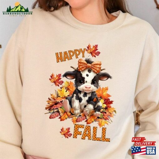 Howdy Fall Cute Calf Sweatshirt Cow Pumpkin Sweater Country Shirt Classic