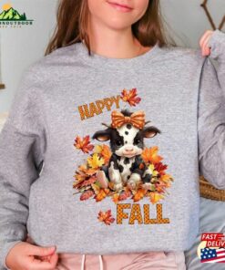 Howdy Fall Cute Calf Sweatshirt Cow Pumpkin Sweater Country Shirt Classic 4