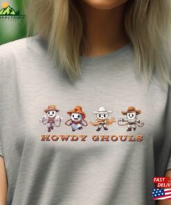 Howdy Western Ghost T-Shirt Vintage Tee Boo Season Halloween Crewneck Sweatshirt Hoodie