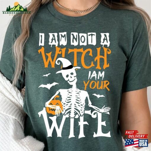 I Am Not A Witch Your Wife 2023 Halloween Tee Funny Pumpkin Shirt Sweatshirt Classic