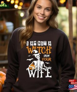 I Am Not A Witch Your Wife 2023 Halloween Tee Funny Pumpkin Shirt Sweatshirt Classic 3