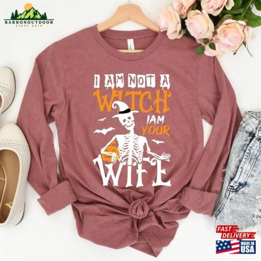 I Am Not A Witch Your Wife 2023 Halloween Tee Funny Pumpkin Shirt Sweatshirt Classic