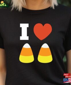 I Love Candy Corn Halloween Shirt Vintage Tee Cuteness Crewneck T Shirt Classic 4