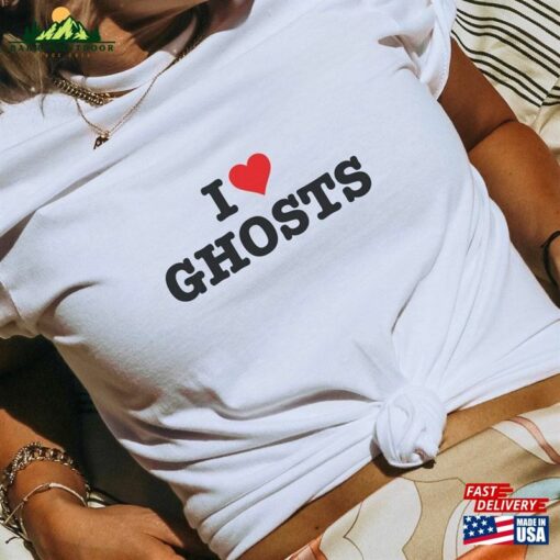 I Love Ghosts Halloween T-Shirt Ghost Tee Heart Unisex Hoodie