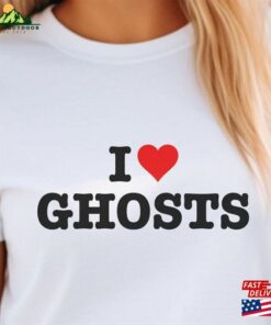 I Love Ghosts Halloween T-Shirt Ghost Tee Heart Unisex Hoodie