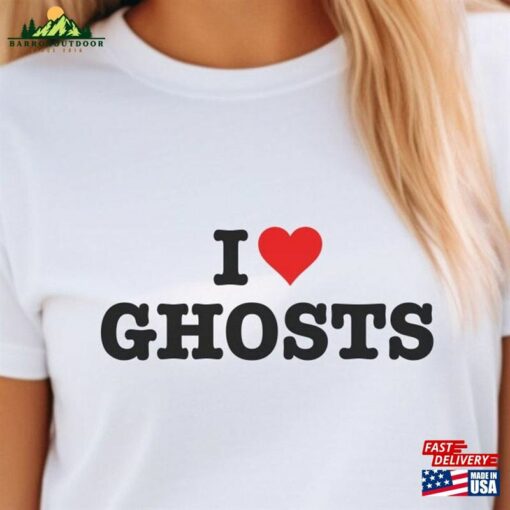 I Love Ghosts Halloween T-Shirt Ghost Tee Heart Unisex Hoodie