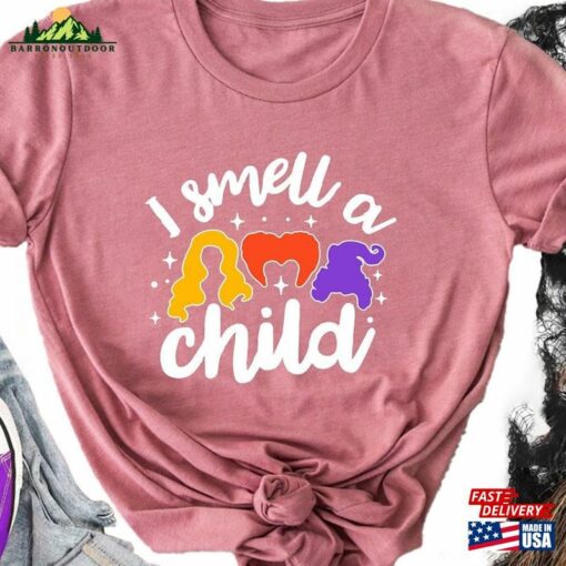 I Smell A Child Shirt Halloween Pregnancy Announcement Sanderson Sisters T-Shirt Unisex Classic