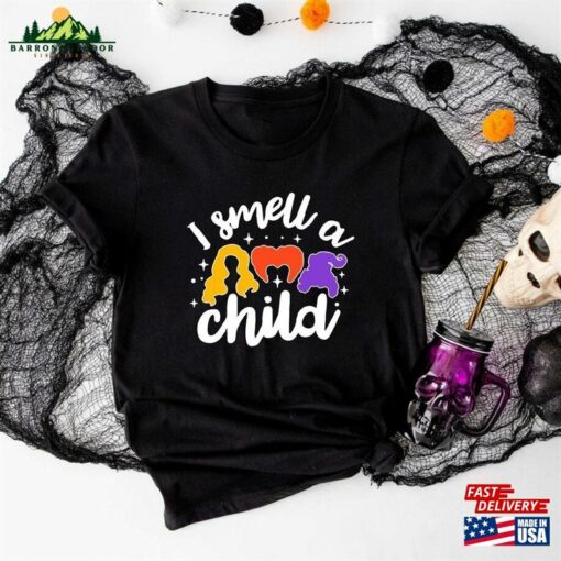 I Smell A Child Shirt Halloween Pregnancy Announcement Sanderson Sisters T-Shirt Unisex Classic