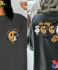 In My Spooky Era Halloween Comfort Colors Shirt Dripping Smiley Face Skeleton Retro T-Shirt Hoodie