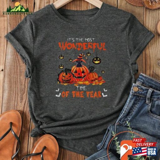 It’s The Most Wonderful Time Of Year Black Cat T-Shirt Retro Halloween Ghost Hoodie Unisex