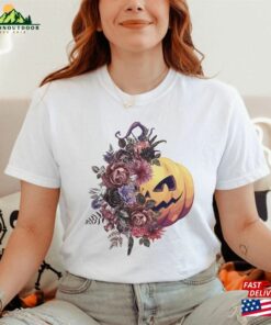 Jack O Lantern Halloween Pumpkin Comfort Colors Shirt Floral Face Boho Crewneck T-Shirt Sweatshirt Unisex Jack O Lantern Halloween Pumpkin Comfort Colors Shirt Floral Face Boho Crewneck T-Shirt Sweatshirt Unisex