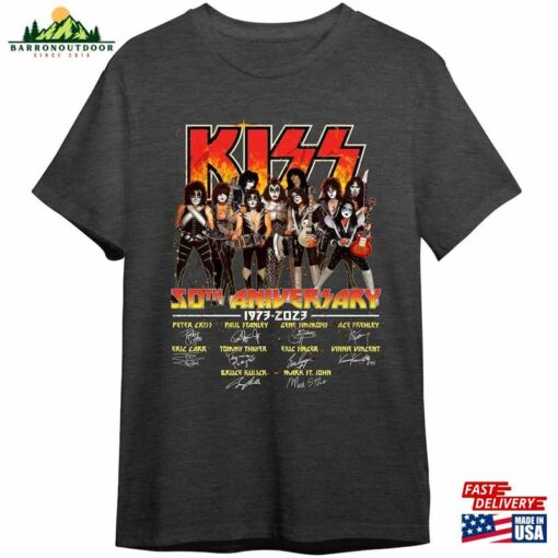 Kiss Band 50Th Anniversary 1973 2023 Signatures T-Shirt Shirt Fan Lover Tee Sweatshirt Classic