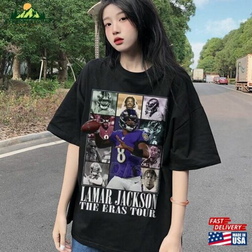 Lamar Jackson The Eras Tour Shirt 90S Bootleg T-Shirts Unisex T-Shirt