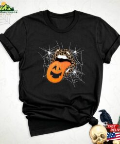Leopard Lips Halloween Shirt Pumpkin Tongue Mouth Spider Web Unisex Classic 2 Leopard Lips Halloween Shirt Pumpkin Tongue Mouth Spider Web Unisex Classic 3