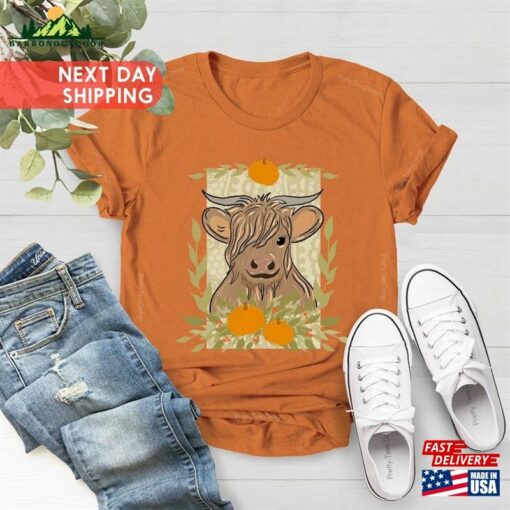 Long Horn Thankful Cow Shirt Fall 2023 Cute T-Shirt Classic