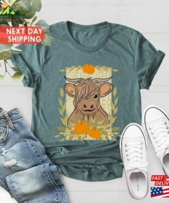 Long Horn Thankful Cow Shirt Fall 2023 Cute T-Shirt Classic