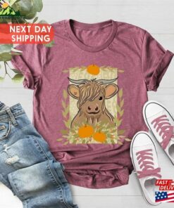 Long Horn Thankful Cow Shirt Fall 2023 Cute T Shirt Classic 3