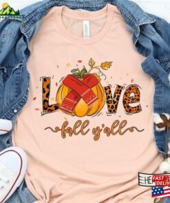 Love Fall Y’all Leopard Print Shirt Unisex Sweatshirt