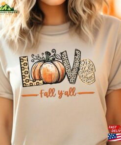 Love Fall Y’all Shirt Leopard Print Sweatshirt Classic