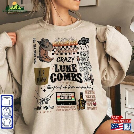 Luke Combs Crazy Bullhead Sweatshirt Country Music T-Shirt Hoodie