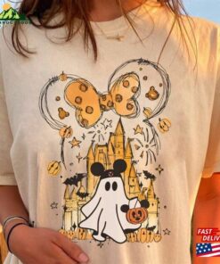 Magic Kingdom Halloween Shirt Disney Watercolor Castle Mickey Ghost Classic Unisex