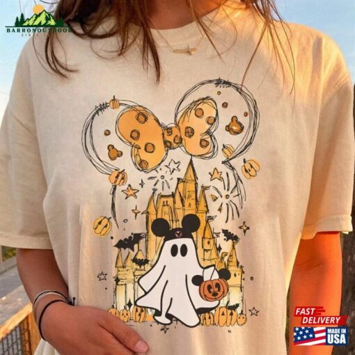 Magic Kingdom Halloween Shirt Disney Watercolor Castle Mickey Ghost Classic Unisex