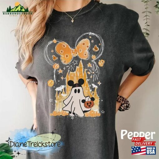 Magic Kingdom Halloween Shirt Disney Watercolor Castle Mickey Ghost Classic Unisex