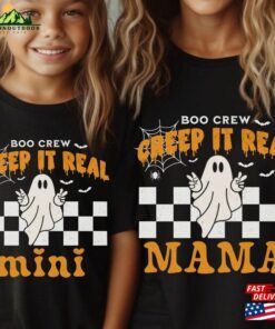 Mama And Mini Creep It Real Matching Halloween Shirts Boo Crew Retro Ghost Mommy Me Classic T-Shirt