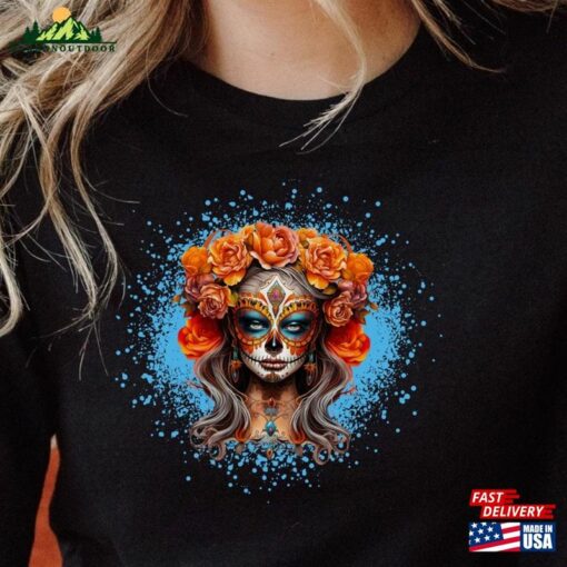 Mexican Catrina T-Shirt Day Of The Dead Dia De Los Muertos Shirt Classic